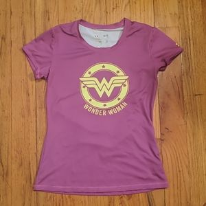 Purple and yellow Wonder Woman workout top